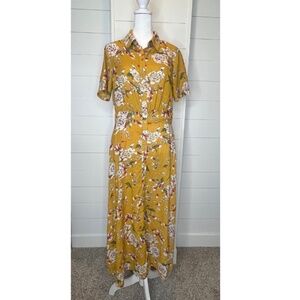Roolee Dress Womens Yellow Floral Size Medium